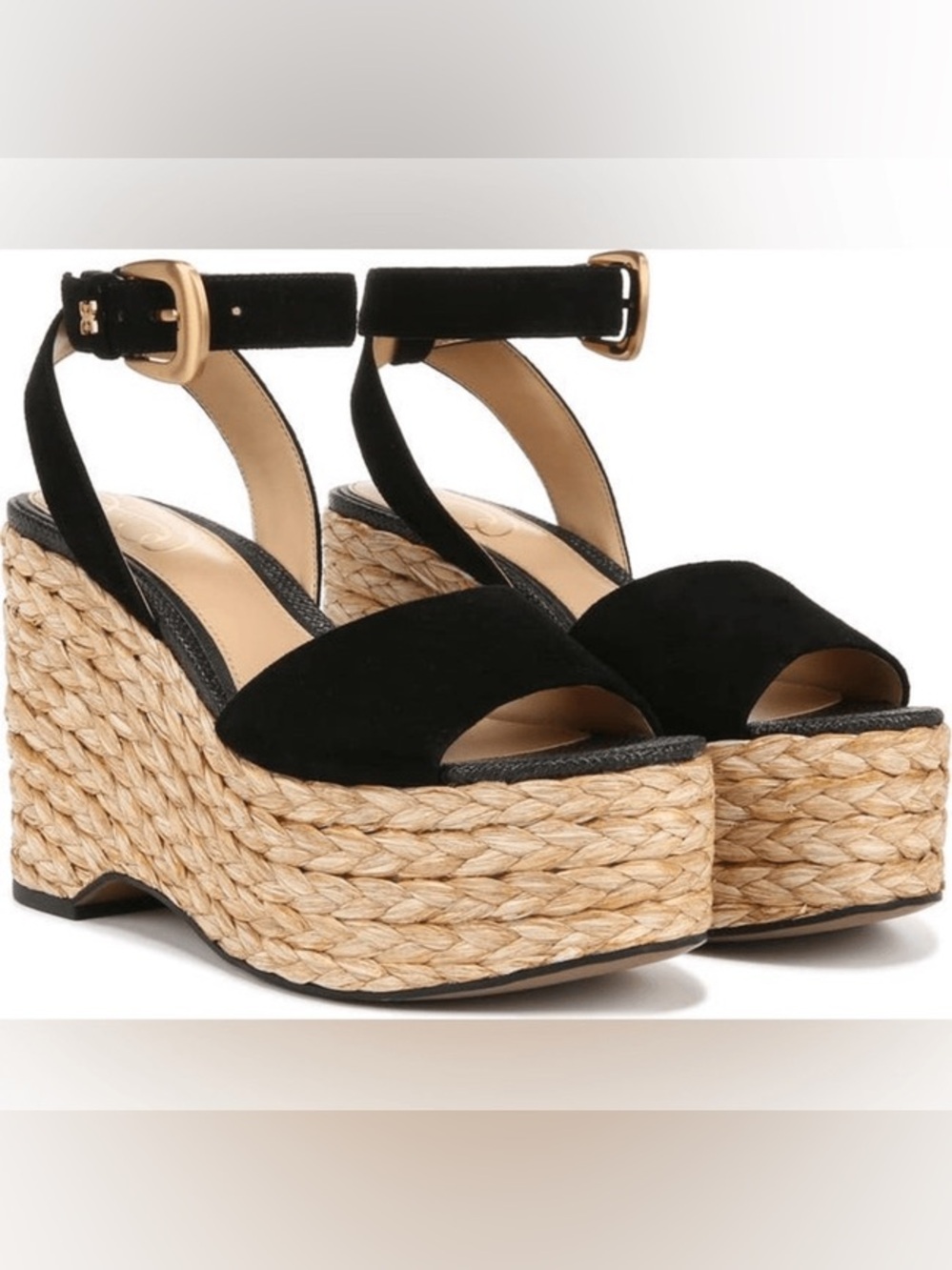 Sam Edelman Black Espadrille PLATFORM WEDGES - 11 nwot new boho hippie sandals